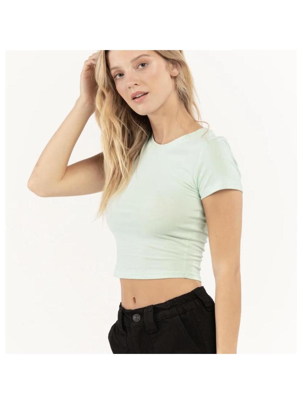 Tillys Women's Green Crop-top